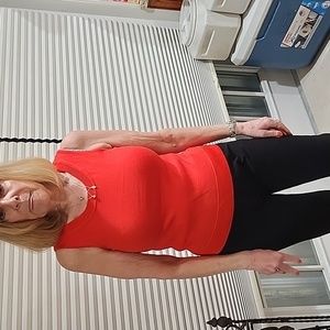 St. John orange knit shell - Petite